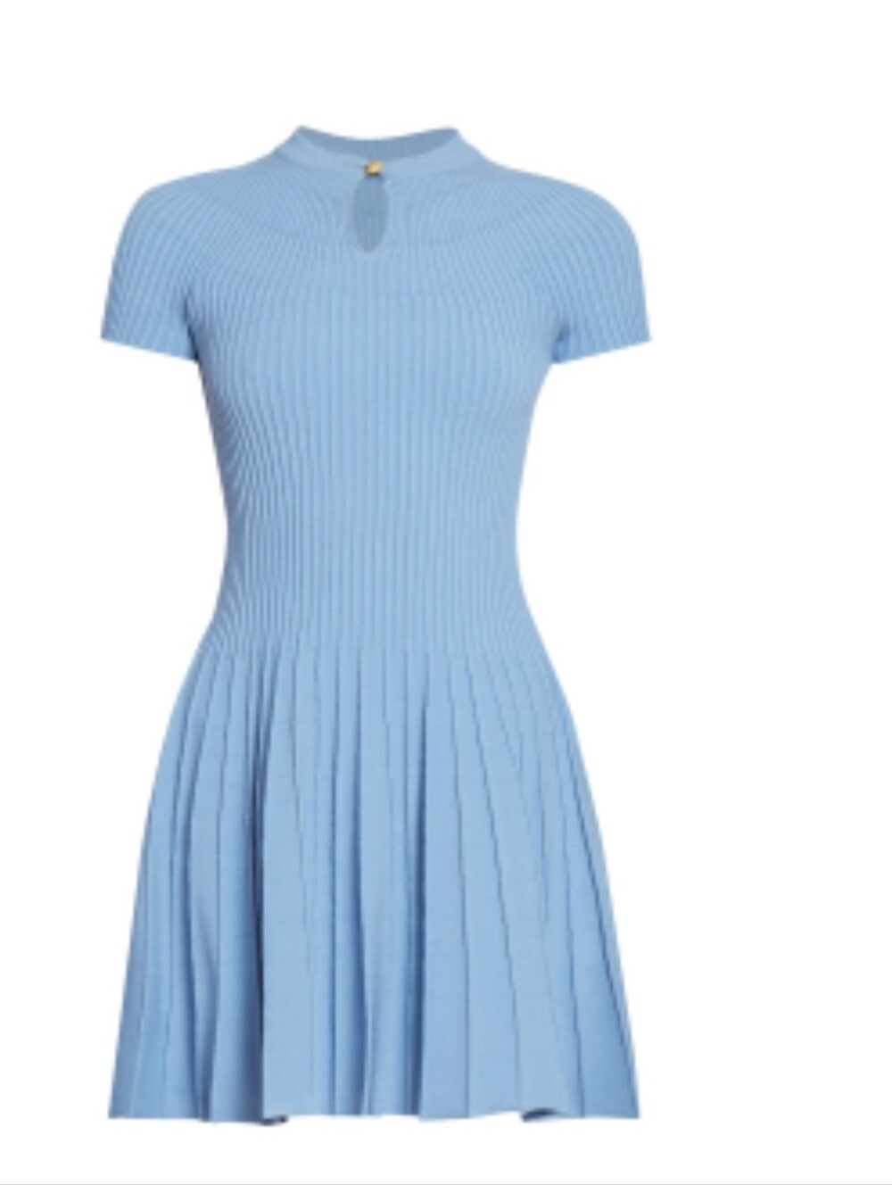 Balmain short pleat knit flare dress